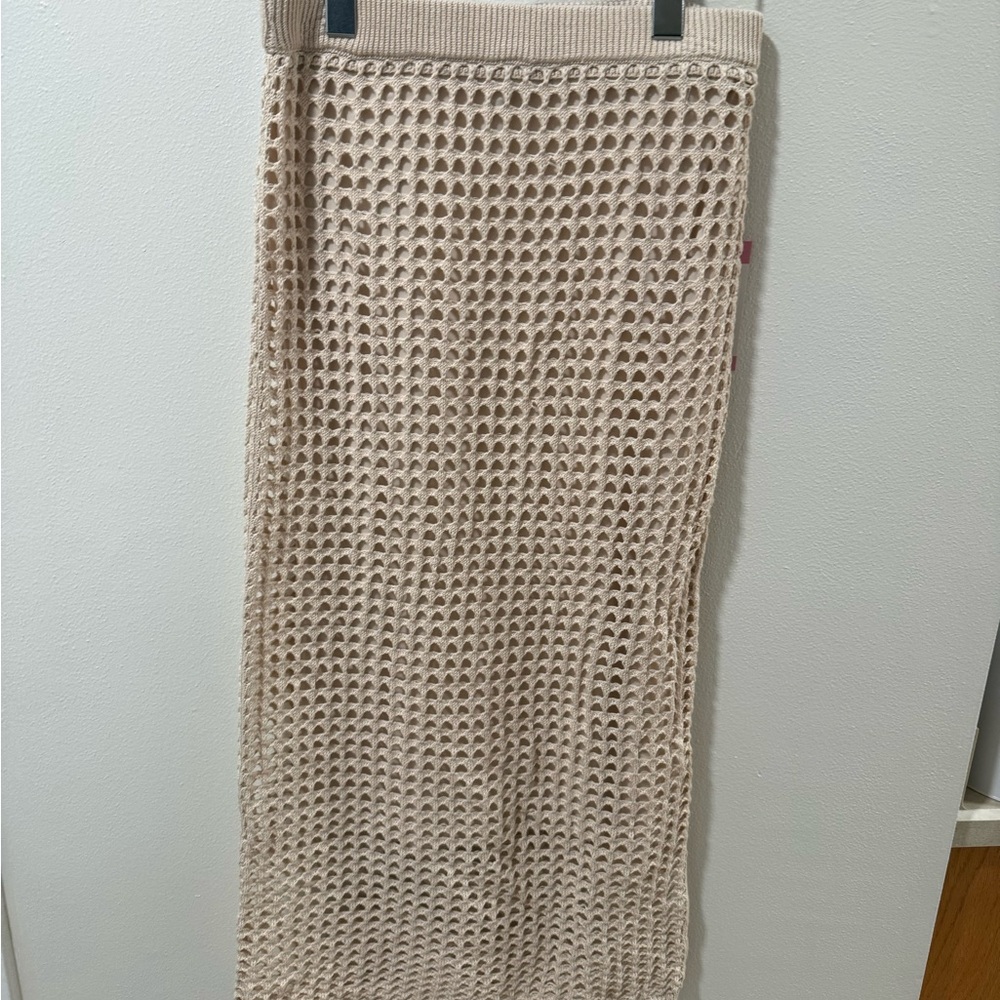 Steve Madden Cream Crochet Maxi Skirt